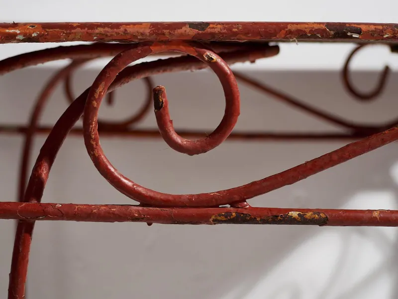 Clearance Pamono Antique Red Garden Table, 1920s