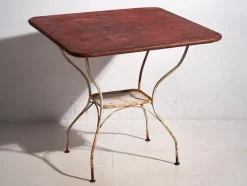 Pamono Antique Red Terrace Table, 1920s><noscript><img width=