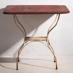 Pamono Antique Red Terrace Table, 1920s><noscript><img width=