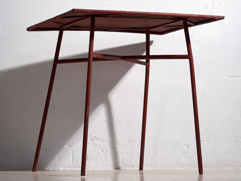 New Pamono Antique Red Terrace Table, 1920s