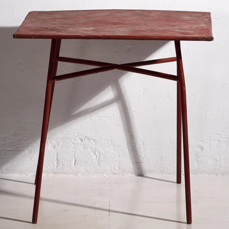 New Pamono Antique Red Terrace Table, 1920s