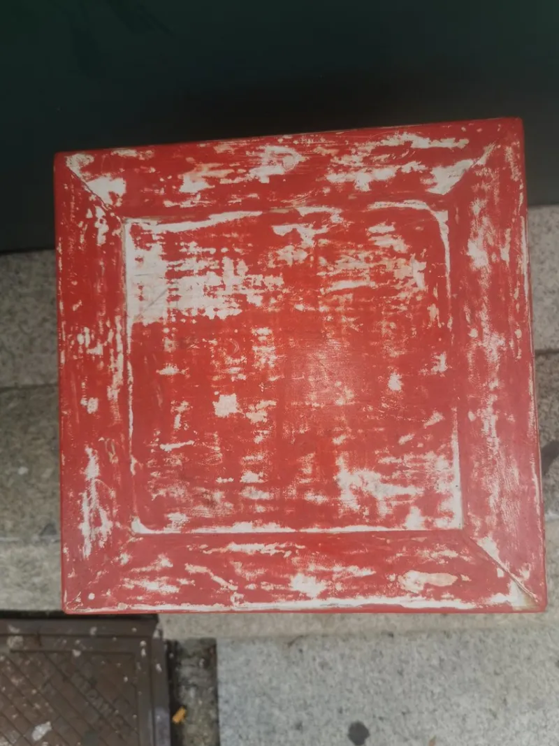 Pamono Antique Red Wooden Stand> Pedestals And Columns