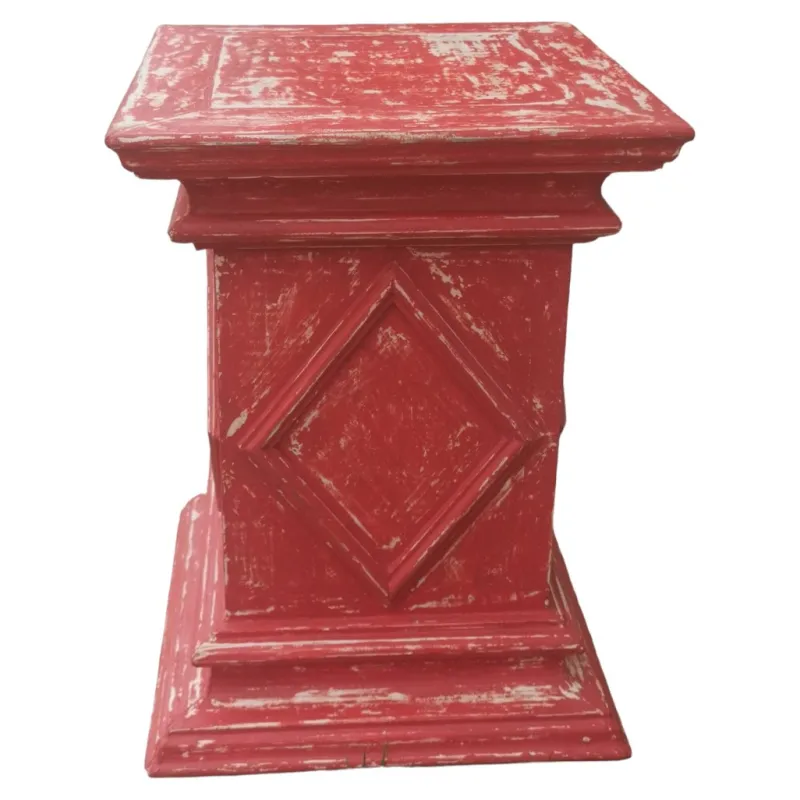 Pamono Antique Red Wooden Stand> Pedestals And Columns