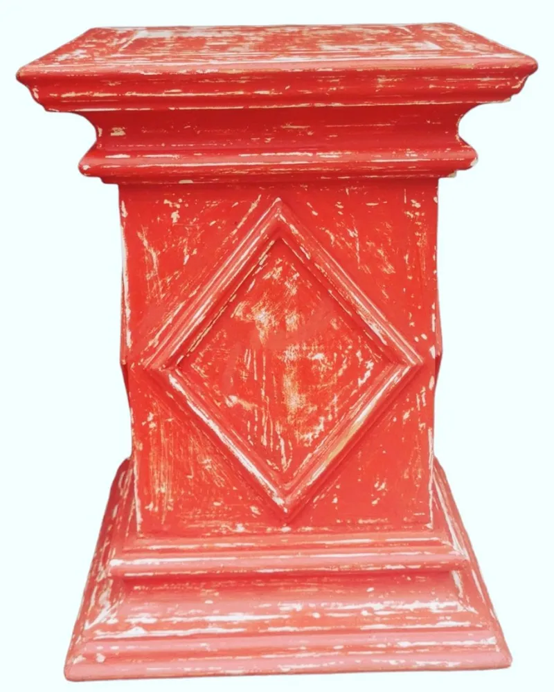 Pamono Antique Red Wooden Stand> Pedestals And Columns