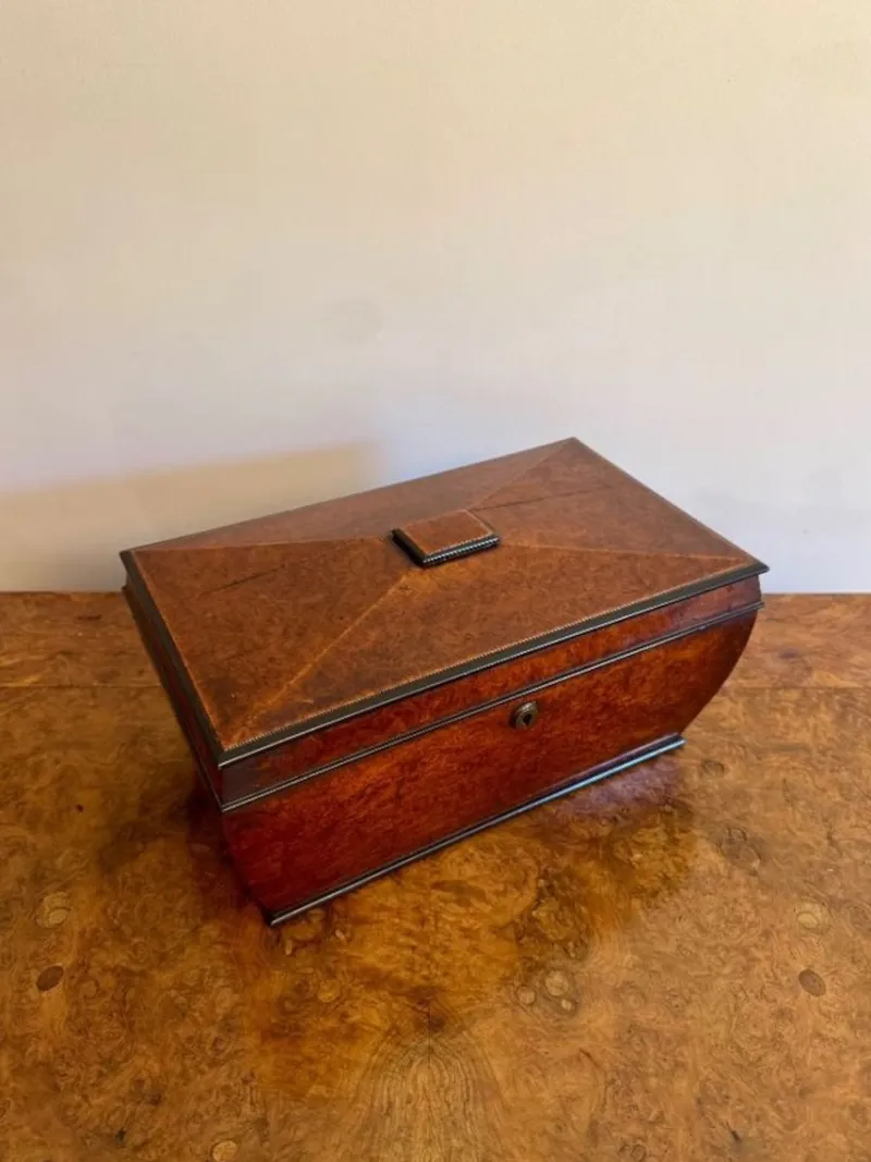 Hot Pamono Antique Regency Burr Walnut Tea Caddy, 1810