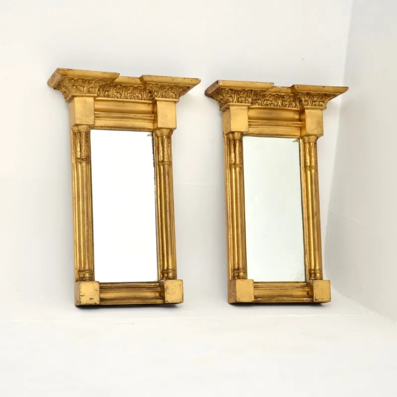 Discount Pamono Antique Regency Gilt Wood Pier Mirrors, 1810s, Set of 2