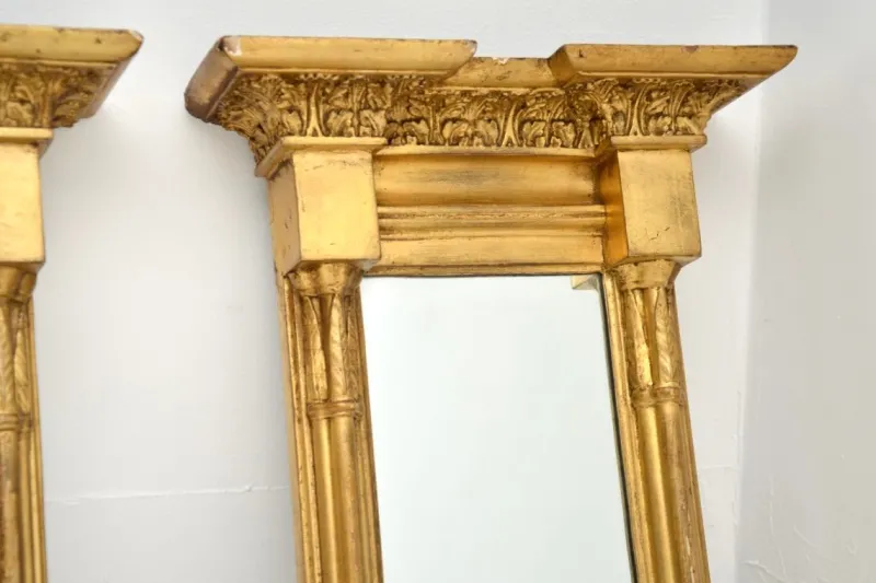 Discount Pamono Antique Regency Gilt Wood Pier Mirrors, 1810s, Set of 2