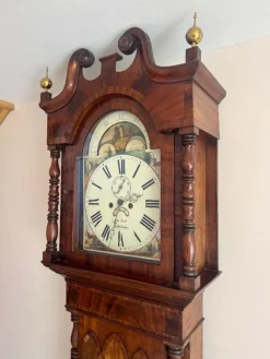 New Pamono Antique Regency Inlaid Mahogany Longcase Clock, 1800