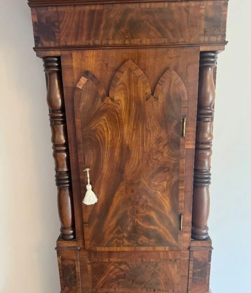 New Pamono Antique Regency Inlaid Mahogany Longcase Clock, 1800