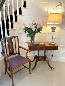 Online Pamono Antique Regency Mahogany Inlaid Card Table