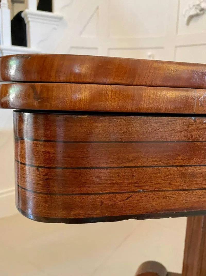 Online Pamono Antique Regency Mahogany Inlaid Card Table