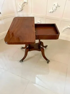 Online Pamono Antique Regency Mahogany Inlaid Card Table