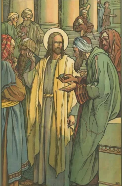 Pamono Antique Religion Illustration of the Tribute Money, 1913, Print> Posters
