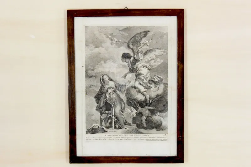 Clearance Pamono Antique Religious Print, France