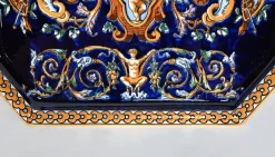 Discount Pamono Antique Renaissance Style Tray and Vases in Gien Earthenware, Set of 3