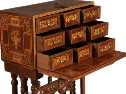 Pamono Antique Renaissance Style Cabinet Secretary in Oak and Walnut, Spain, 19th Century><noscript><img width=