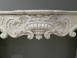 Clearance Pamono Antique Rococo Fireplace Mantel in Marble