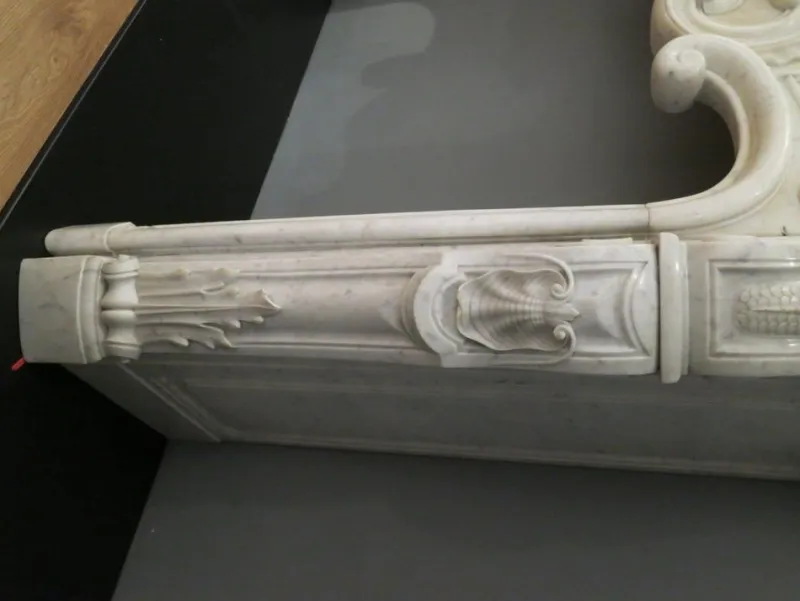 Clearance Pamono Antique Rococo Fireplace Mantel in Marble