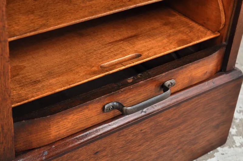 Pamono Antique Roller Door Cabinet in Oak, 1890s> Cabinets & Wardrobes