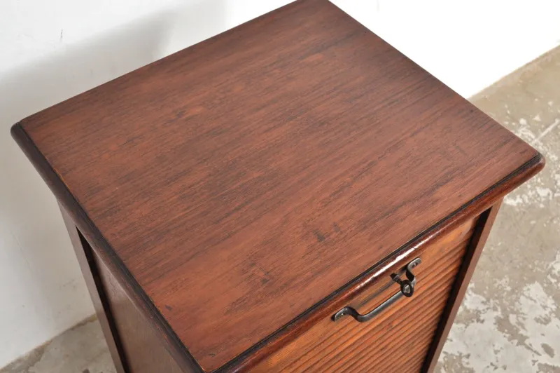 Pamono Antique Roller Door Cabinet in Oak, 1890s> Cabinets & Wardrobes