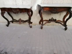 New Pamono Antique Rosewood Console Tables, Set of 2