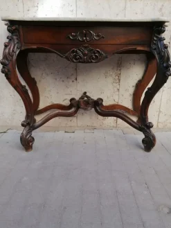 New Pamono Antique Rosewood Console Tables, Set of 2