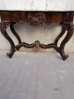 New Pamono Antique Rosewood Console Tables, Set of 2