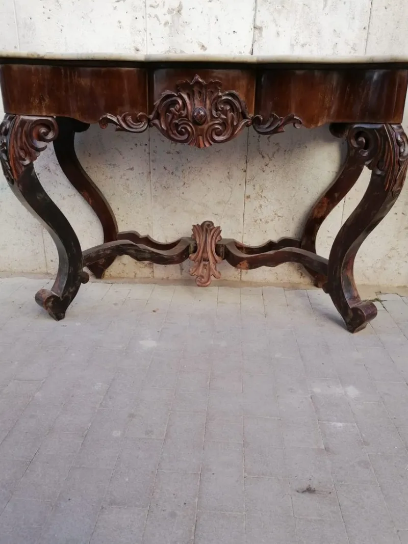 New Pamono Antique Rosewood Console Tables, Set of 2