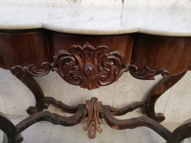 New Pamono Antique Rosewood Console Tables, Set of 2