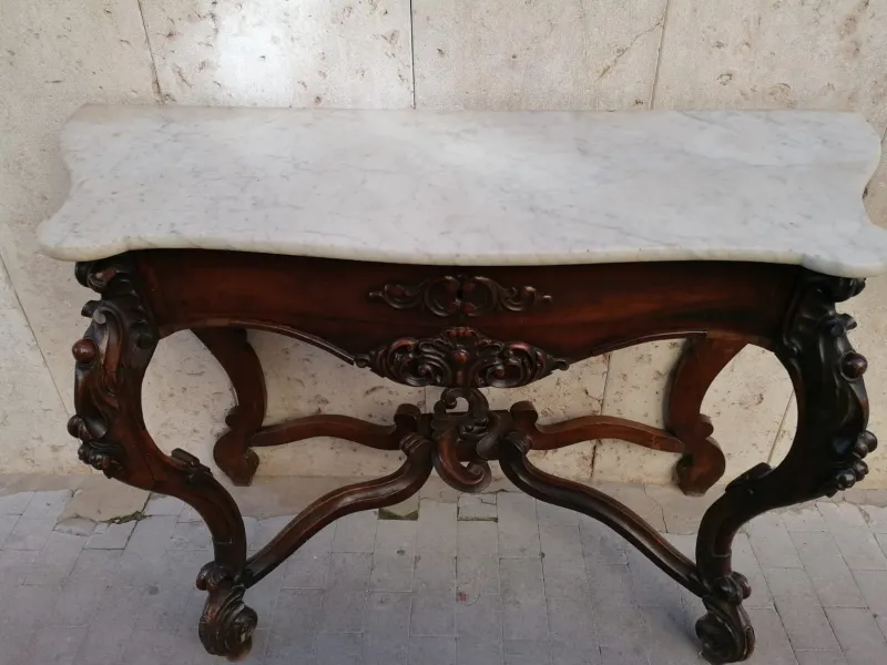 New Pamono Antique Rosewood Console Tables, Set of 2