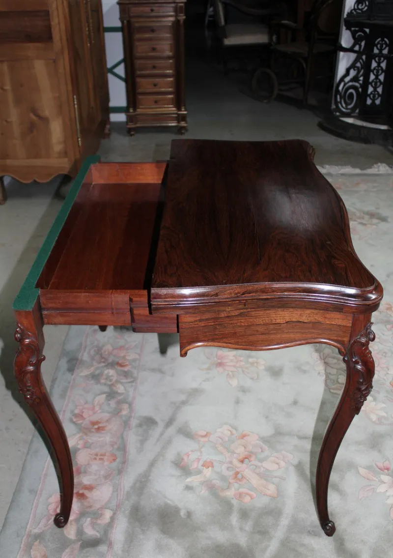 Outlet Pamono Antique Rosewood Game Table