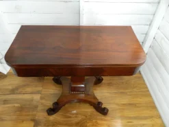 Pamono Antique Rosewood Games Table with Fold Over Lid> Game Tables