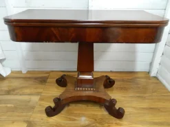 Pamono Antique Rosewood Games Table with Fold Over Lid> Game Tables