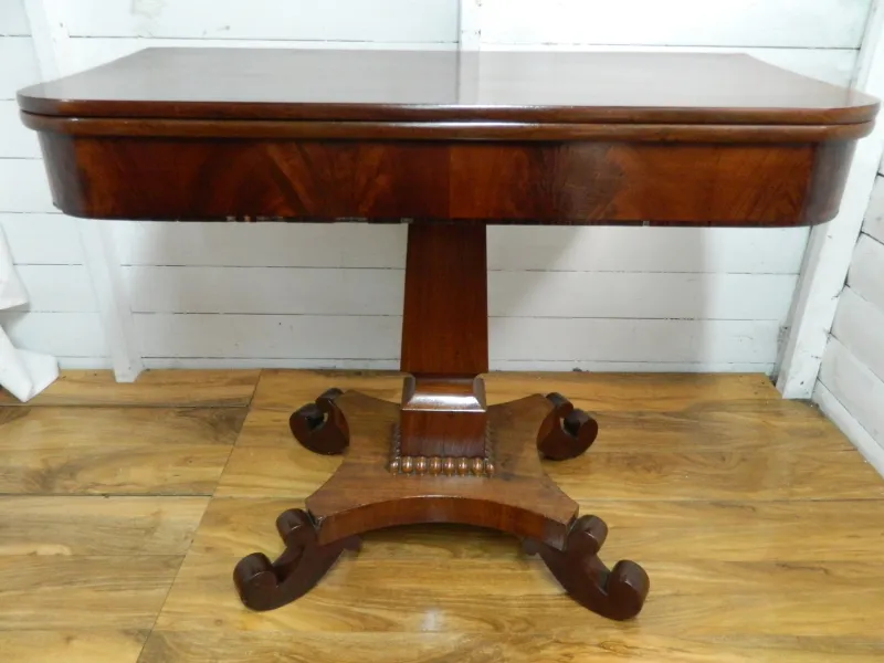 Pamono Antique Rosewood Games Table with Fold Over Lid> Game Tables