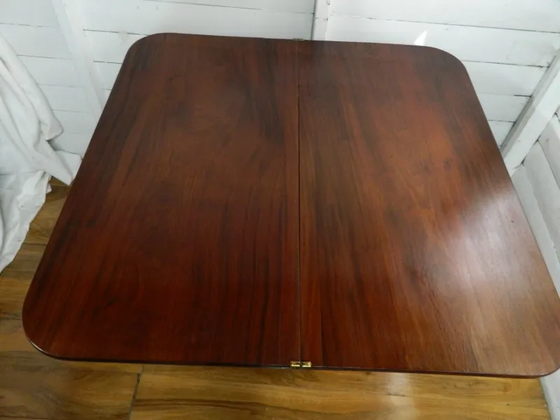Pamono Antique Rosewood Games Table with Fold Over Lid> Game Tables