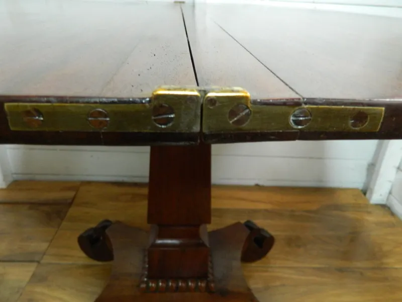 Pamono Antique Rosewood Games Table with Fold Over Lid> Game Tables