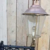 Pamono Antique Round Cast Iron and Copper Wall Lantern