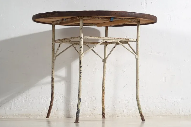 Outlet Pamono Antique Round Metal Outdoor Table, France, 1900s