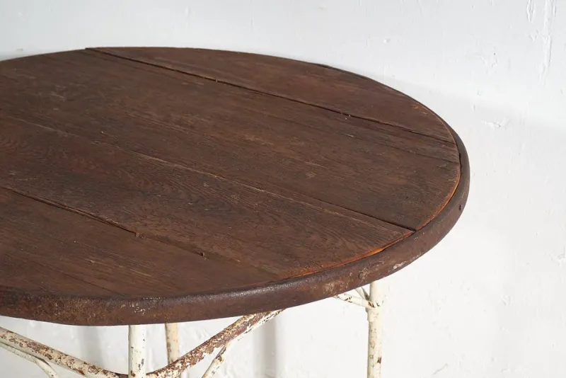 Outlet Pamono Antique Round Metal Outdoor Table, France, 1900s