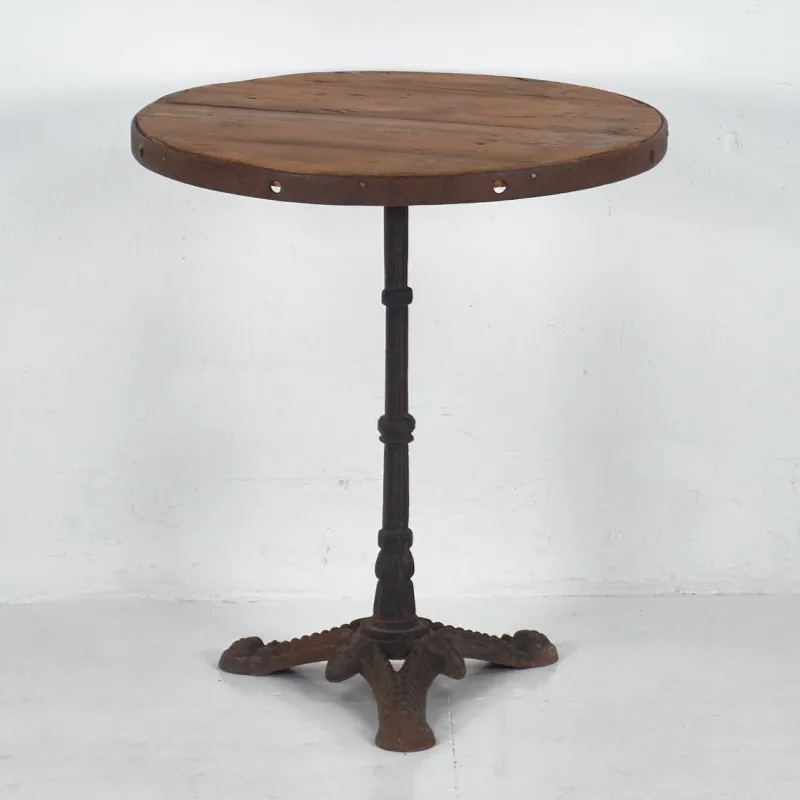 Pamono Antique Round Terrace Table, 1900s> Garden Tables