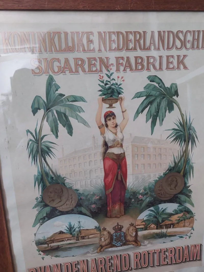 Discount Pamono Antique Royal Dutch Cigar Factory Advertising Poster, 1890s