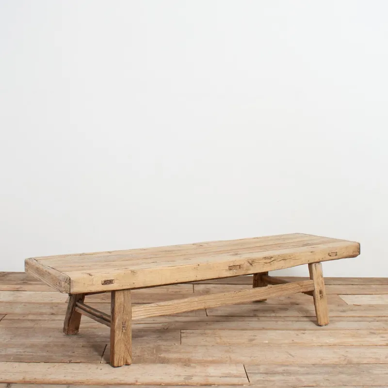Pamono Antique Rustic Elm Coffee Table, 1920s> Coffee & Side Tables