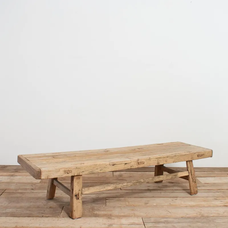 Pamono Antique Rustic Elm Coffee Table, 1920s> Coffee & Side Tables