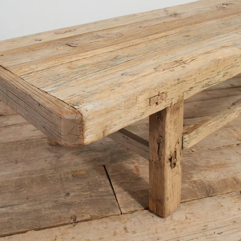 Pamono Antique Rustic Elm Coffee Table, 1920s> Coffee & Side Tables