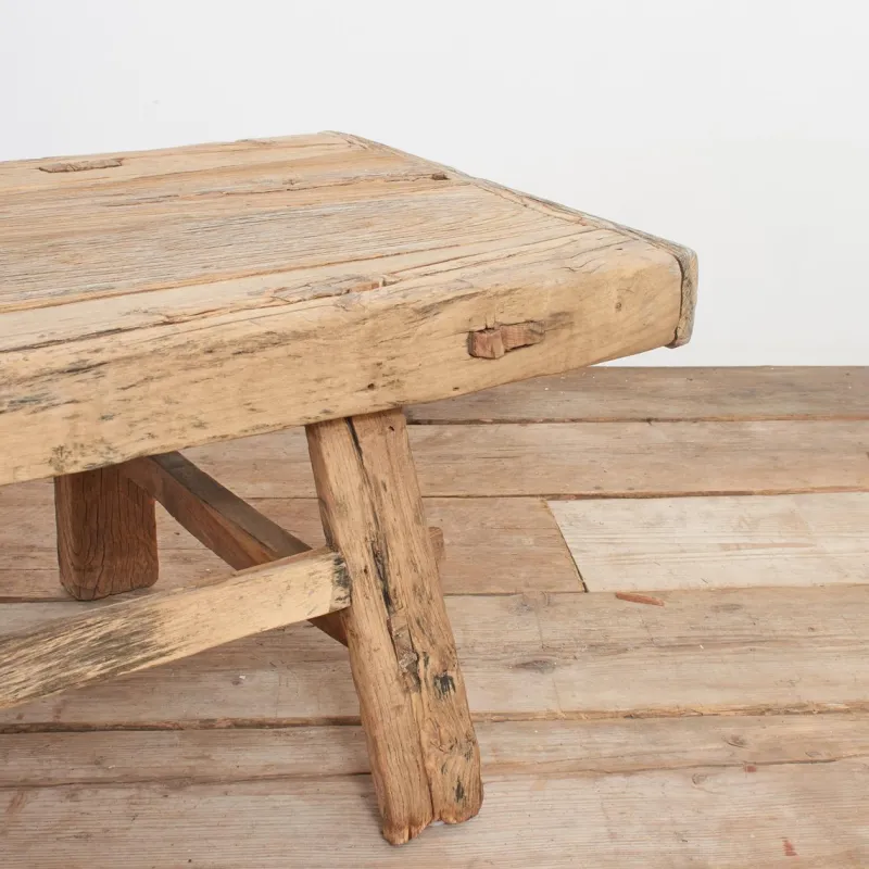Pamono Antique Rustic Elm Coffee Table, 1920s> Coffee & Side Tables