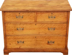Pamono Antique Satin Walnut Chest of Drawers, 19th Century> Dressers, Commodes & Chests