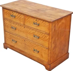 Pamono Antique Satin Walnut Chest of Drawers, 19th Century><noscript><img width=