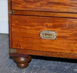 New Pamono Antique Satinwood Military Campaign Chest of Drawers, 1800s