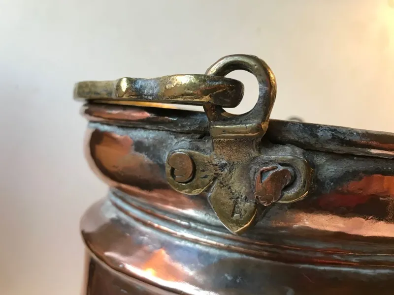 Pamono Antique Scandinavian Coal or Fireplace Bucket in Copper, 18th Century> Fireplaces And Mantels