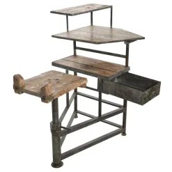 Pamono Antique Sculptor's Worktable in Wood & Metal><noscript><img width=